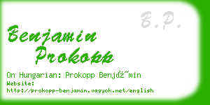 benjamin prokopp business card